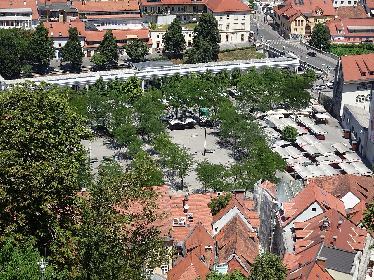 Ljubljana,_Vodnikov_trg,_pogled_z_gradu Large